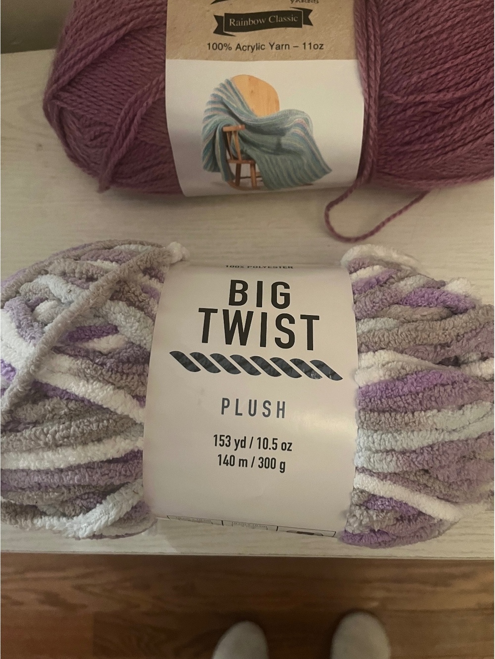 Big Twist Yarns Rainbow Classic 100% Acrylic Yarn 11oz and Big Twist Plush 153yd